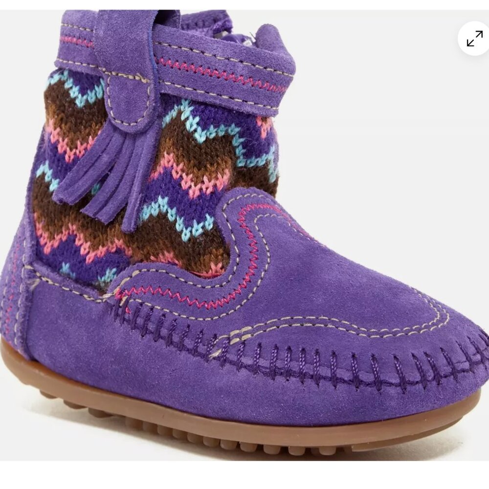 NEW MINNETONKA PURPLE SUEDEN WINTER  BOOTS GIRLS SIZE